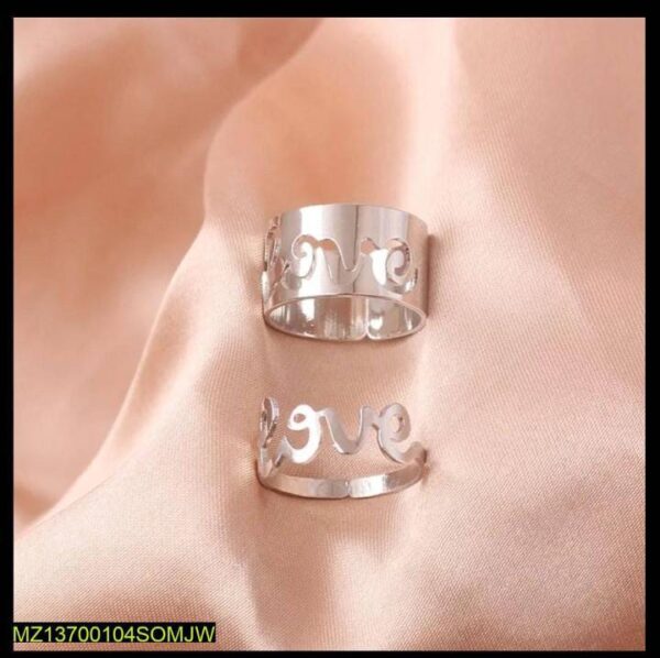 2 Pcs Trendy Couple Love Rings