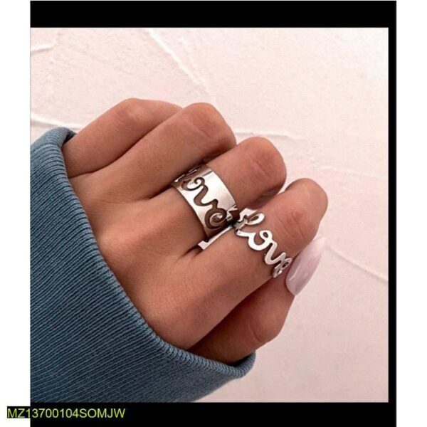 2 Pcs Trendy Couple Love Rings